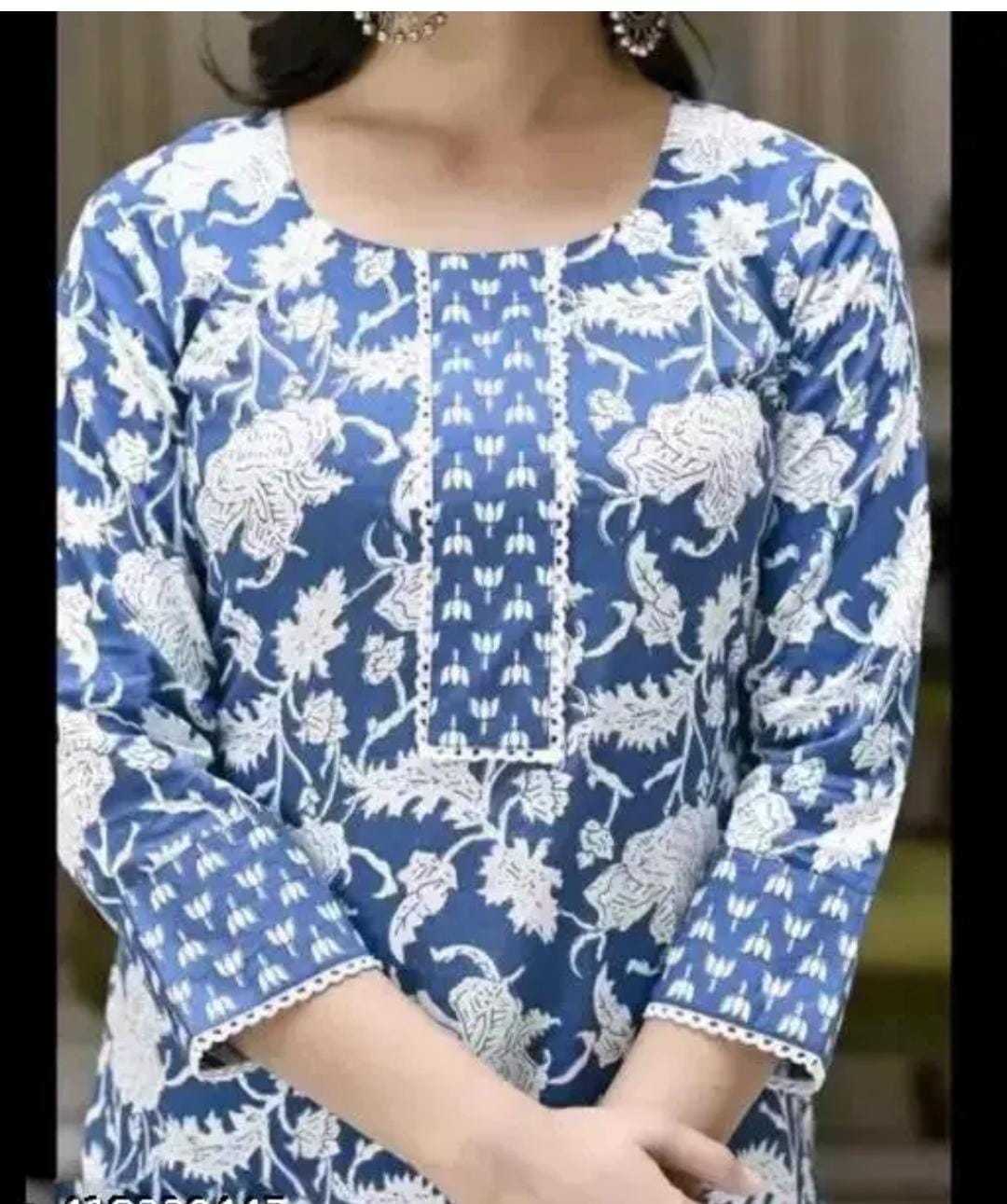 Women's Floral Round Neck Kurta Set (No Dupatta)