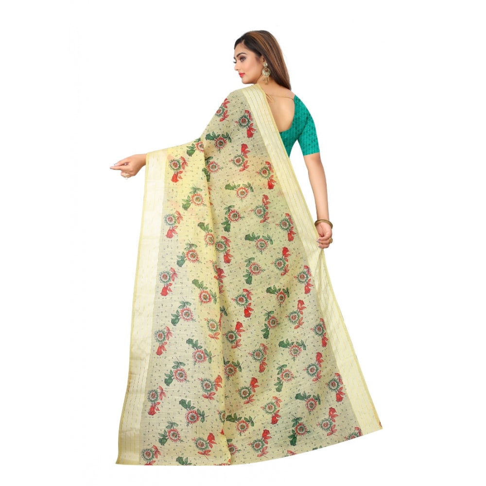 Generic Women's Cotton Saree (Mustard,5-6Mtrs)