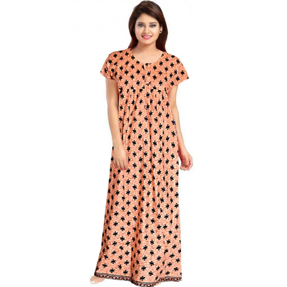 Women's Cotton Printed Maxi Nighty