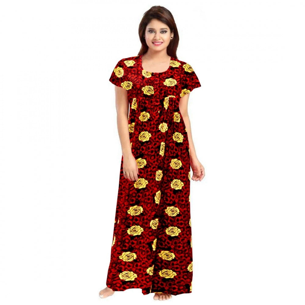 Women's Cotton Printed Maxi Nighty