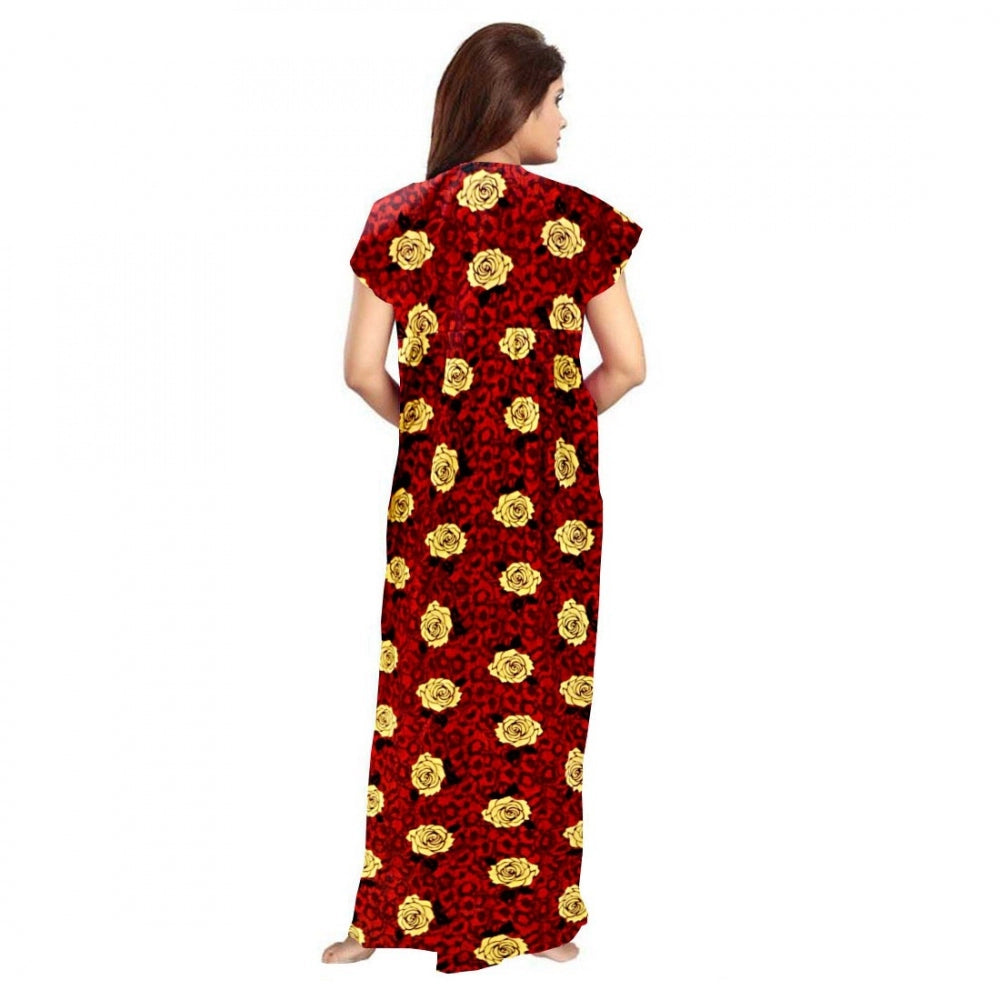 Women's Cotton Printed Maxi Nighty