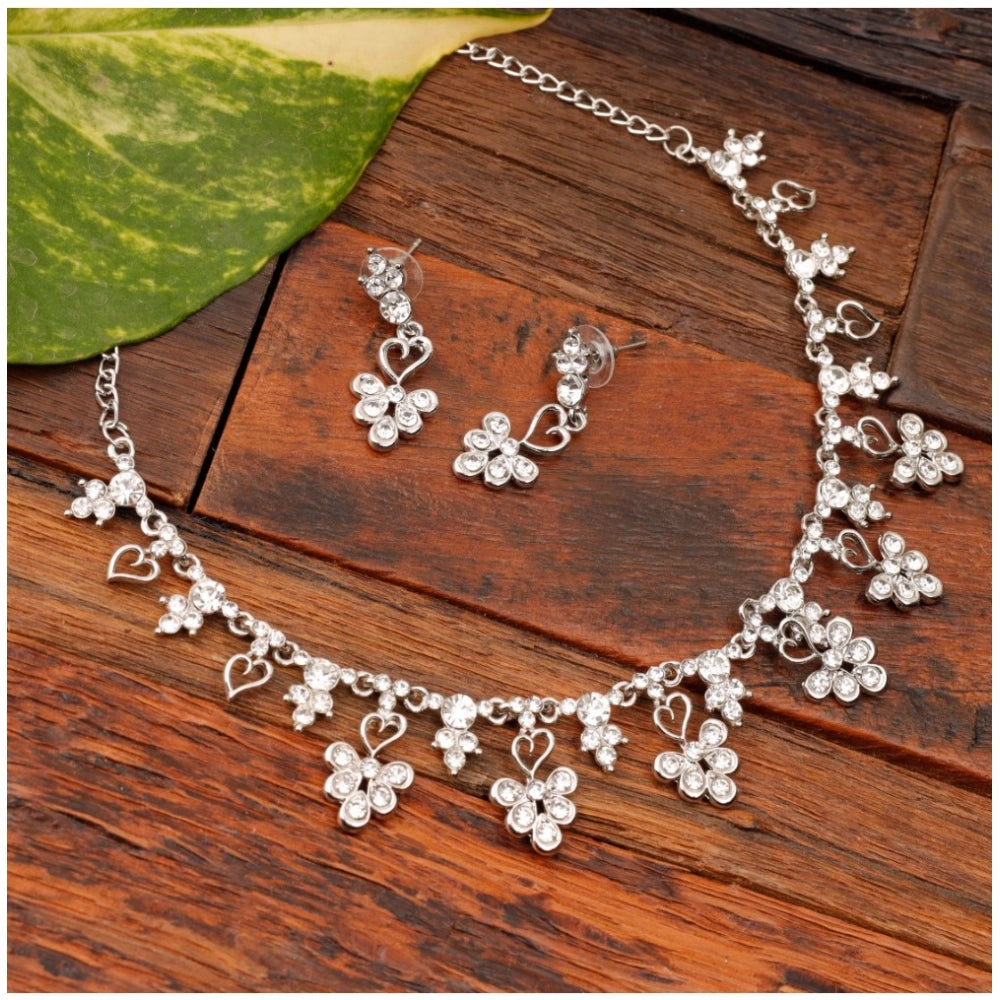 Women's Rose Gold Plated Brass Necklace &amp; Earings Set