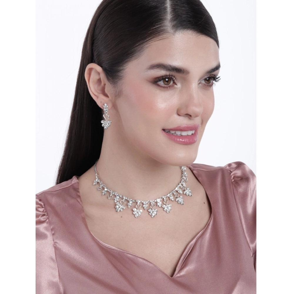 Women's Rose Gold Plated Brass Necklace &amp; Earings Set