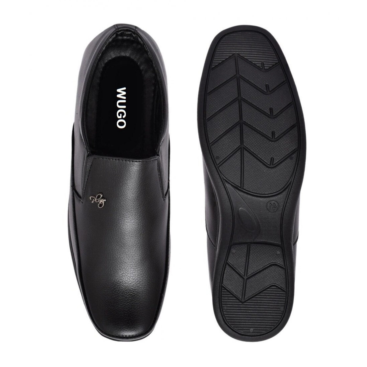 Men's Faux Leather Formal Shoes - Slip-On Office Wear (Black)