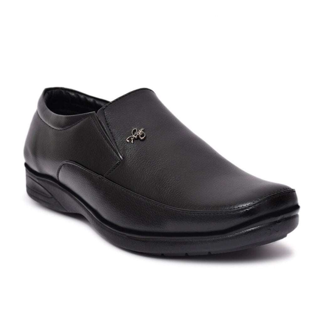 Men's Faux Leather Formal Shoes - Slip-On Office Wear (Black)