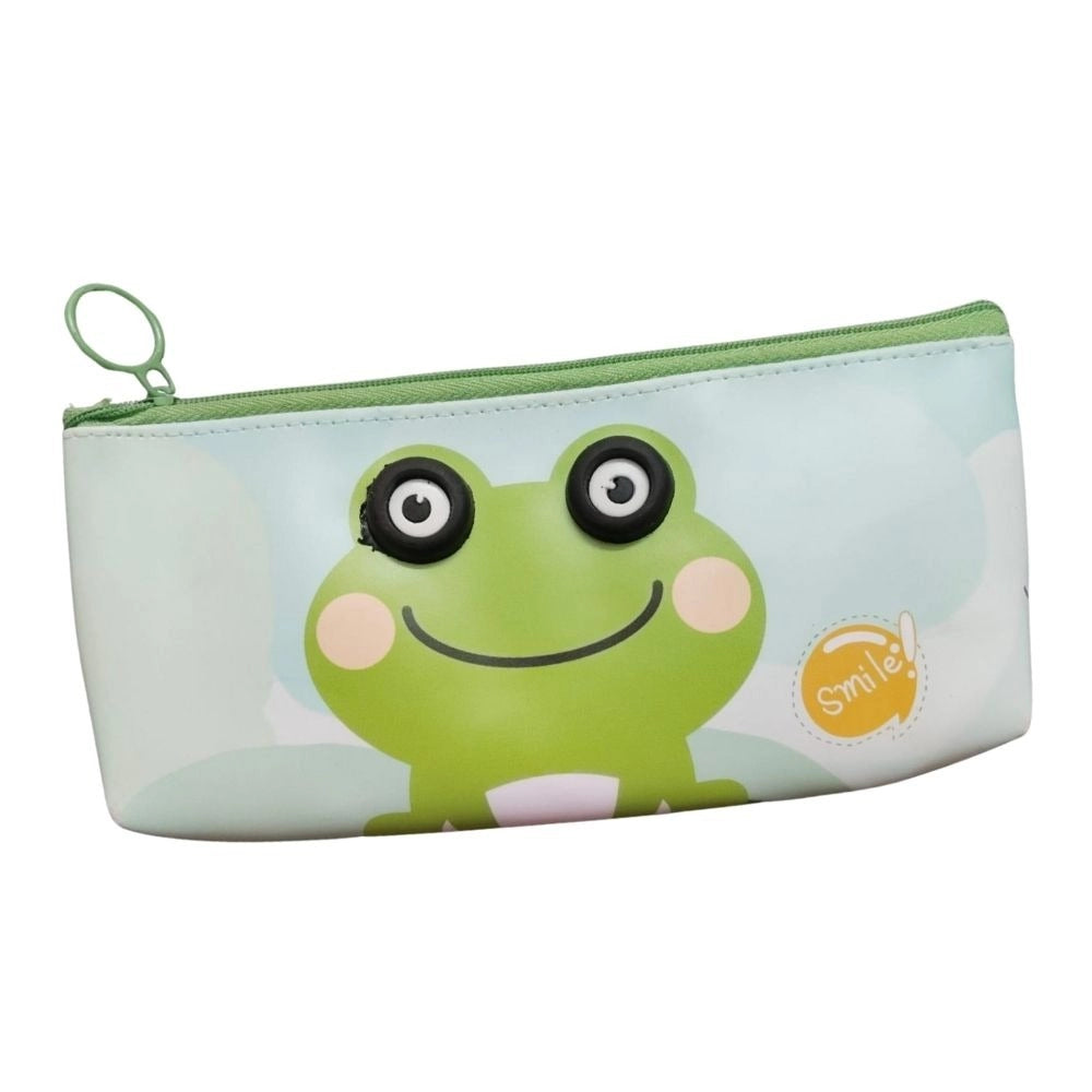 Pack Of_2 Frog Cartoon Printed Pencil Pouch Canvas Stationery