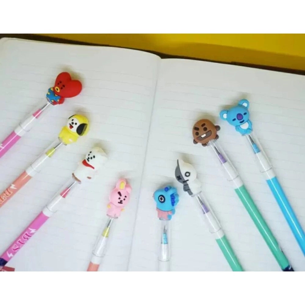 Pack of_5 Bts Army Pencil Set Rubber Stationery