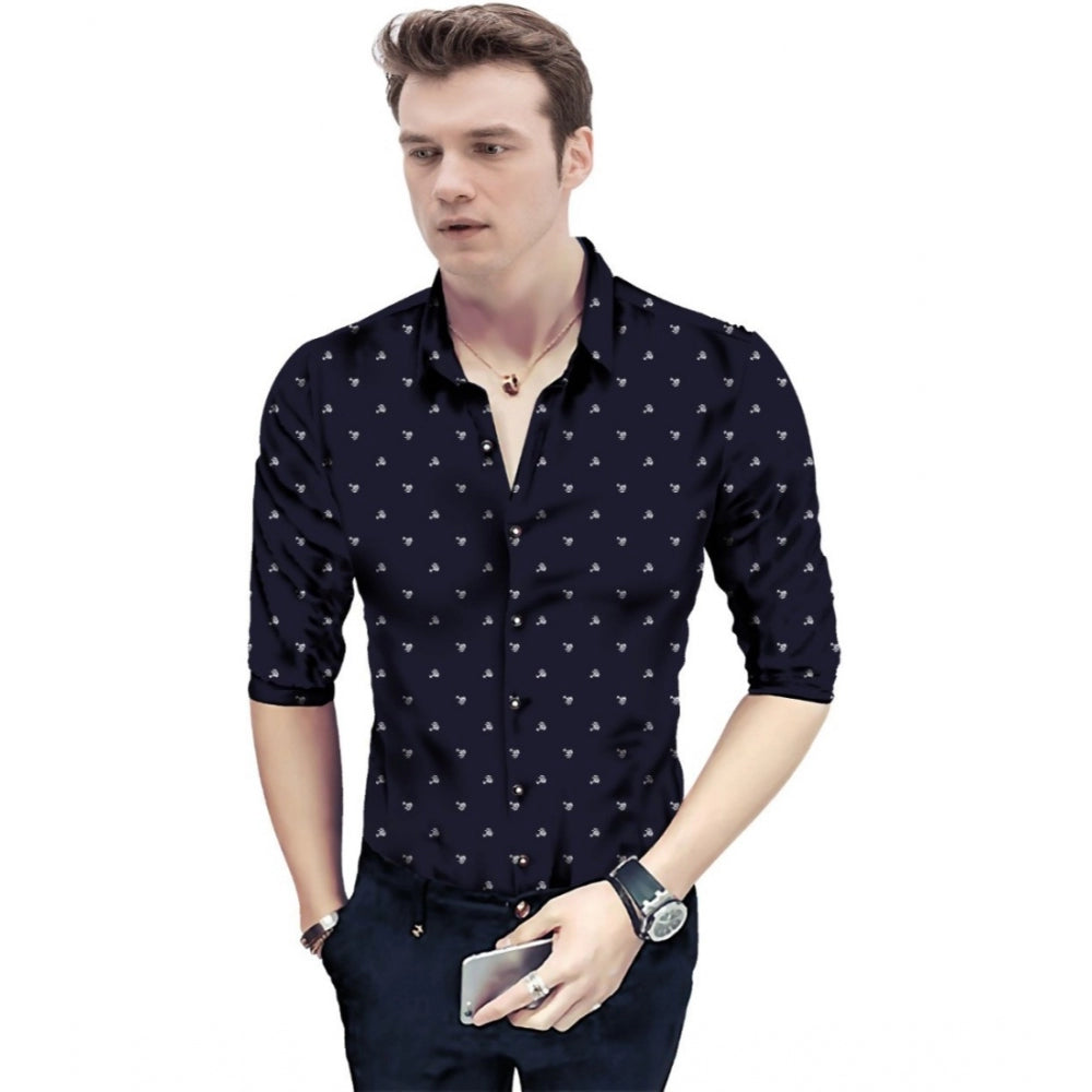 Men's Casual Floral Printed Cotton Blend Unstitched Shirt Fabric 1.6 Mtrs