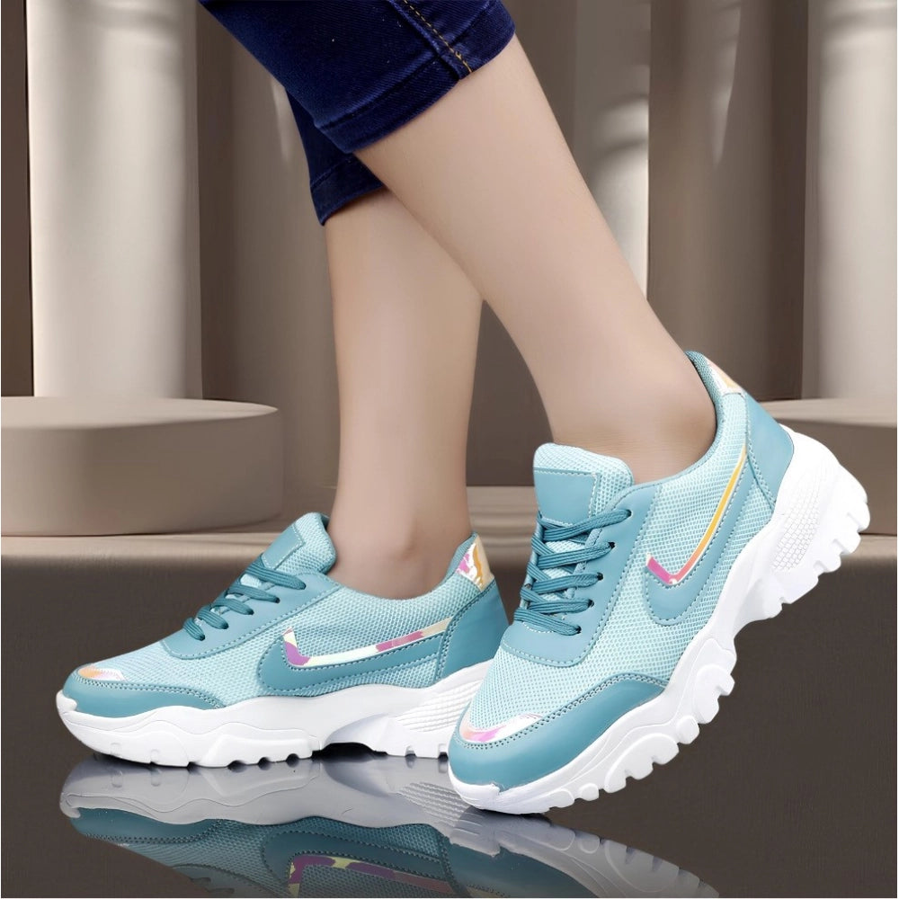 Women's Casual Mesh Printed Lace-Ups Shoes