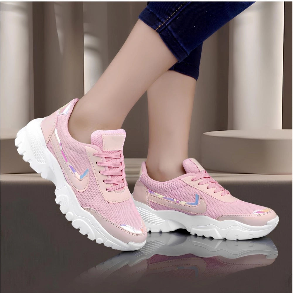 Women's Casual Mesh Printed Lace-Ups Shoes