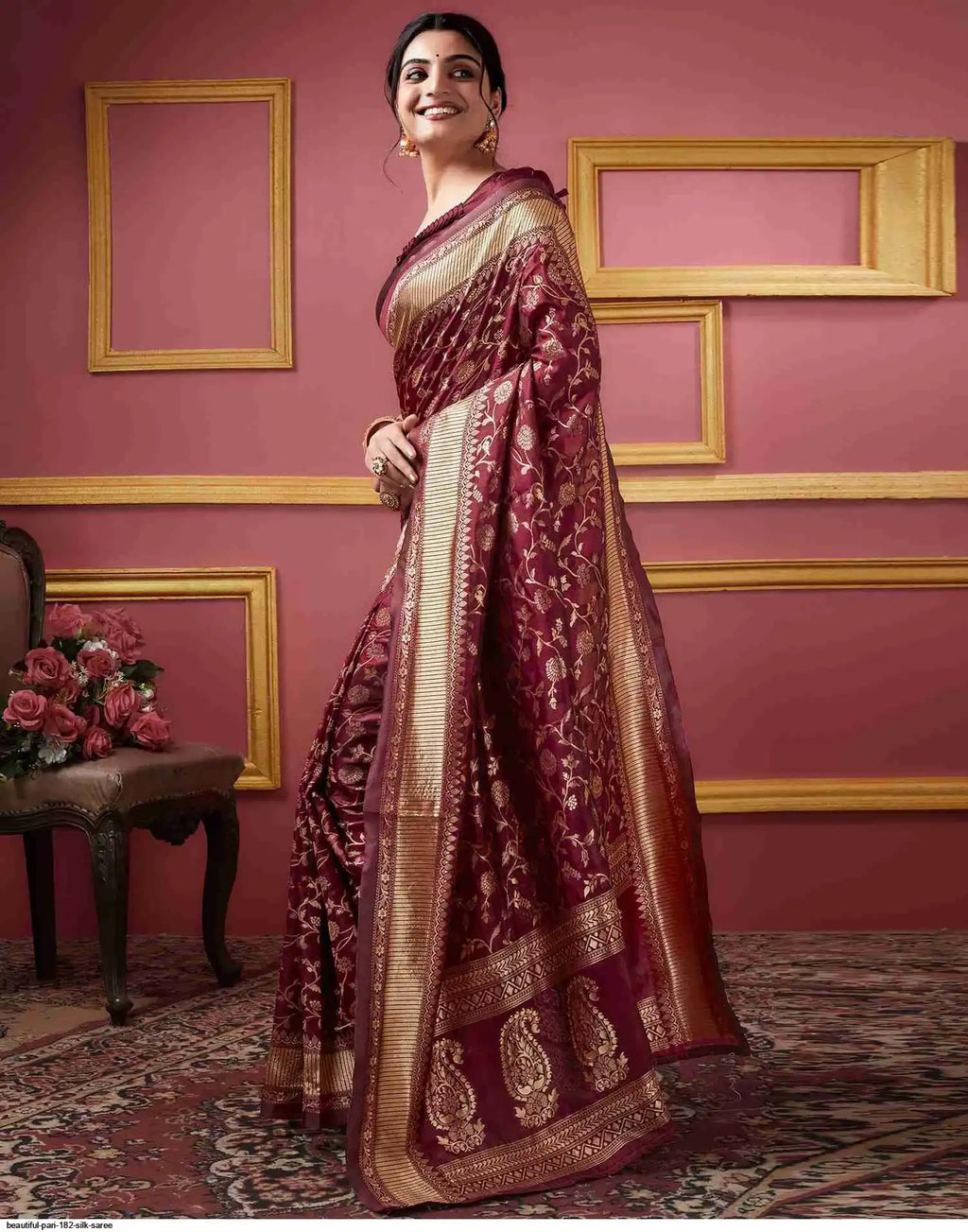 Beautiful Pari 182 Silk Saree | Brown
