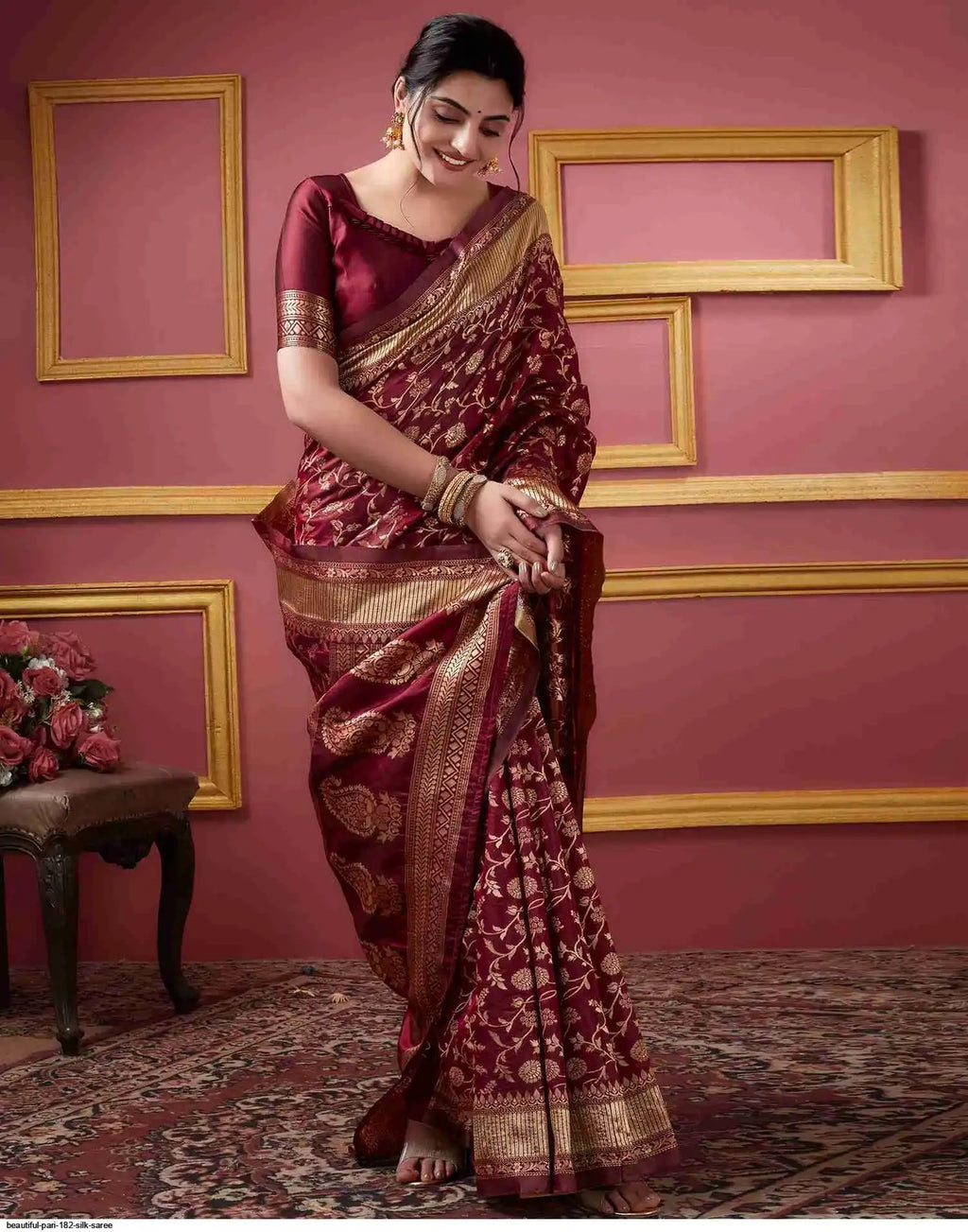 Beautiful Pari 182 Silk Saree | Brown