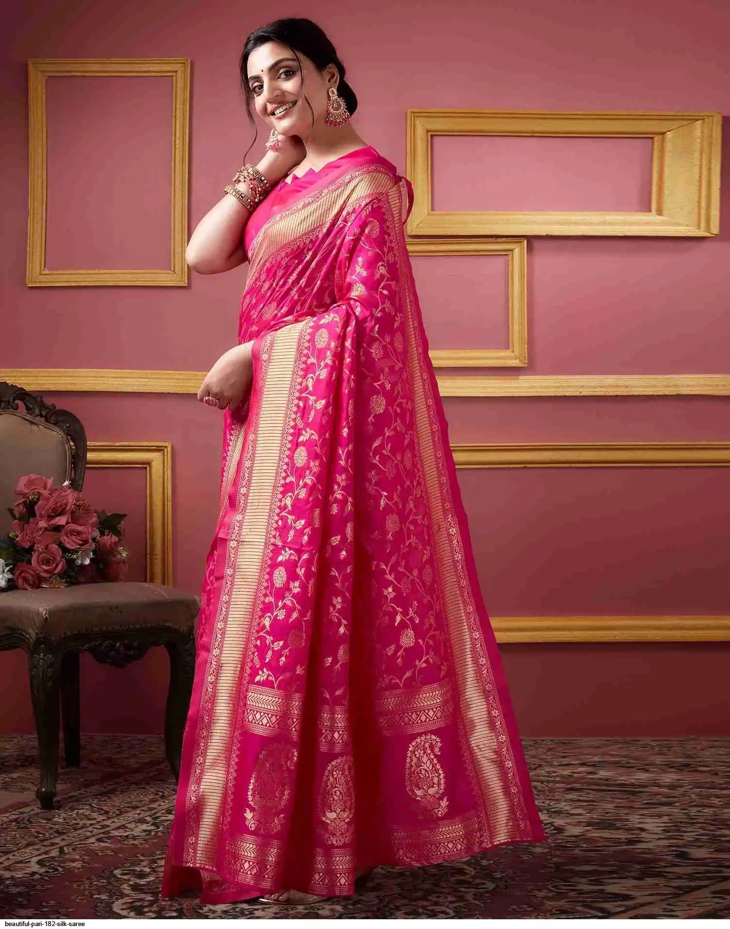 Beautiful Pari 182 Silk Saree | Pink
