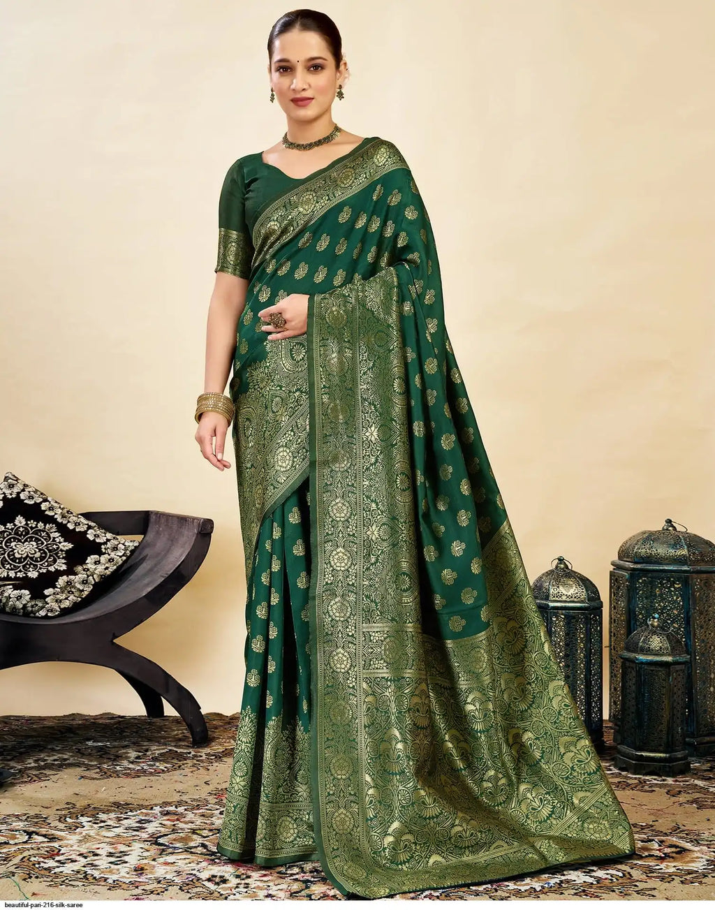 Beautiful Pari Silk Saree 216 Green