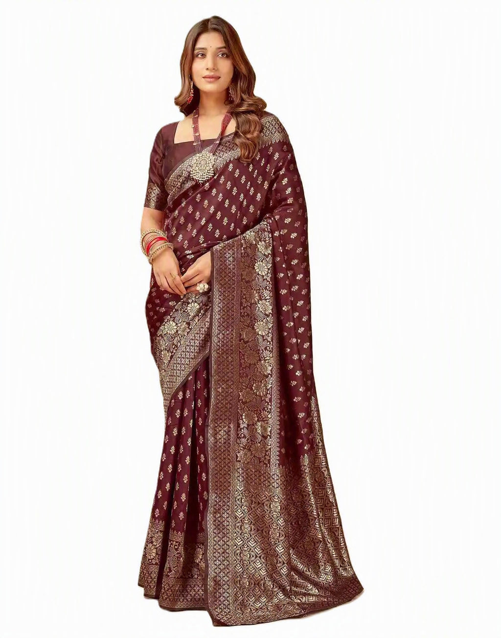 Beautiful Pari 73 A Silk Saree | Brown