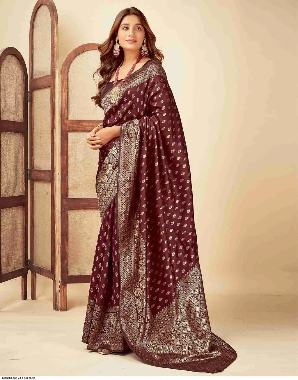 Beautiful Pari 73 A Silk Saree | Brown