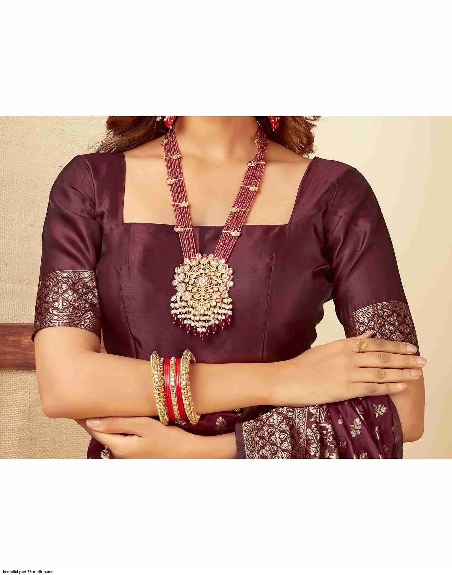 Beautiful Pari 73 A Silk Saree | Brown