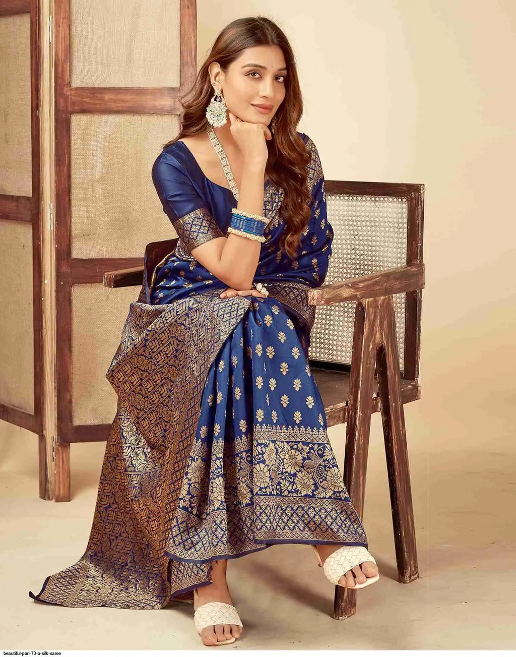 Beautiful Pari 73 A Silk Saree | Blue