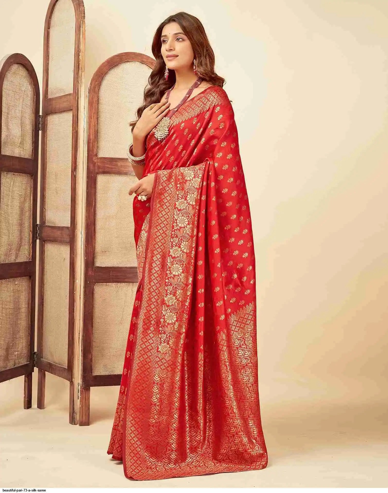 Beautiful Pari Silk Saree 216 Red