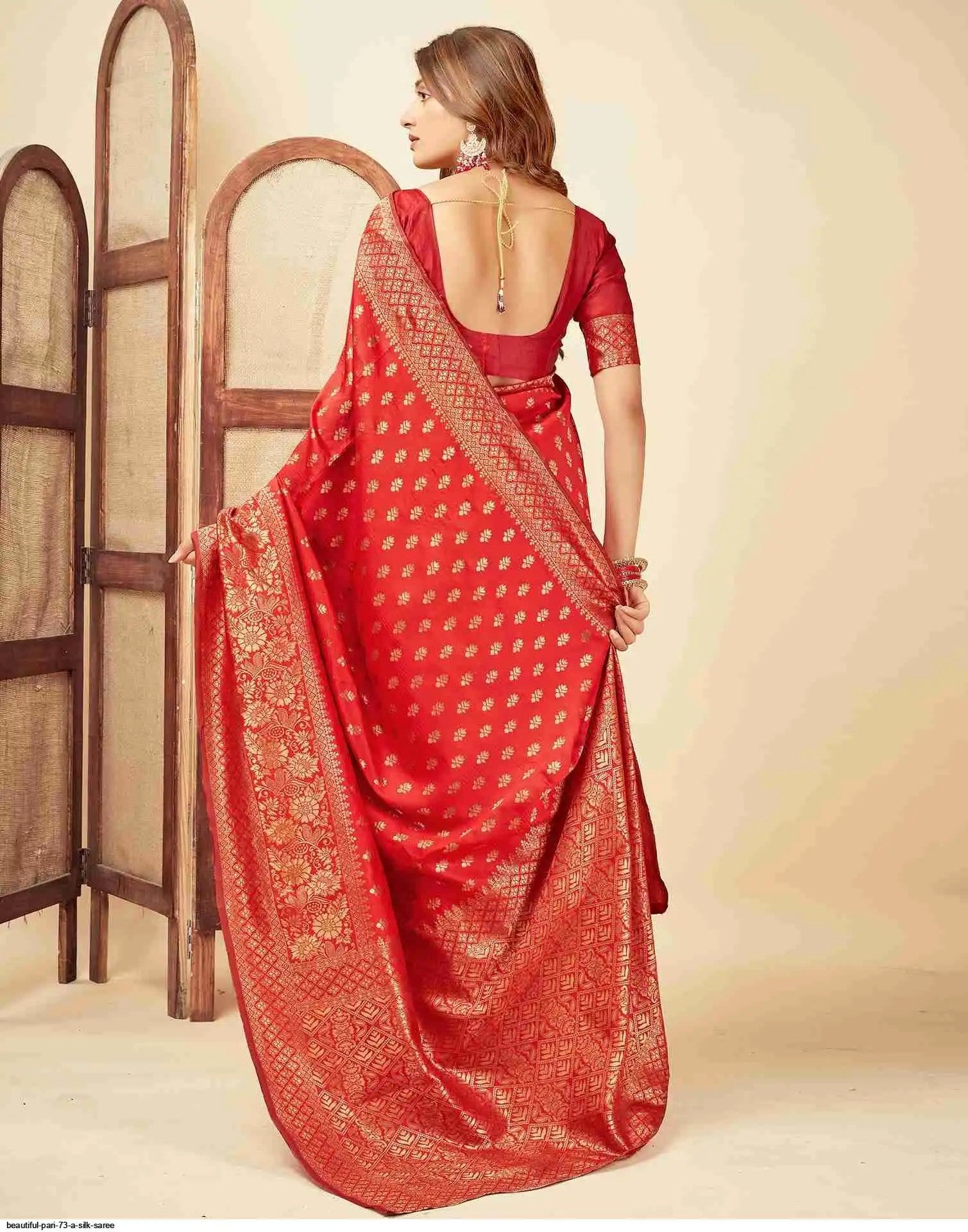 Beautiful Pari Silk Saree 216 Red