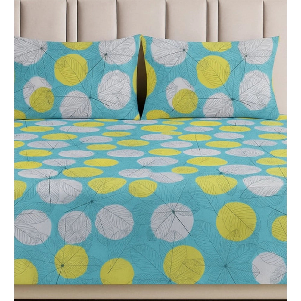 Microfiber Floral Printed Double Bedsheet with 2 Pillow Covers