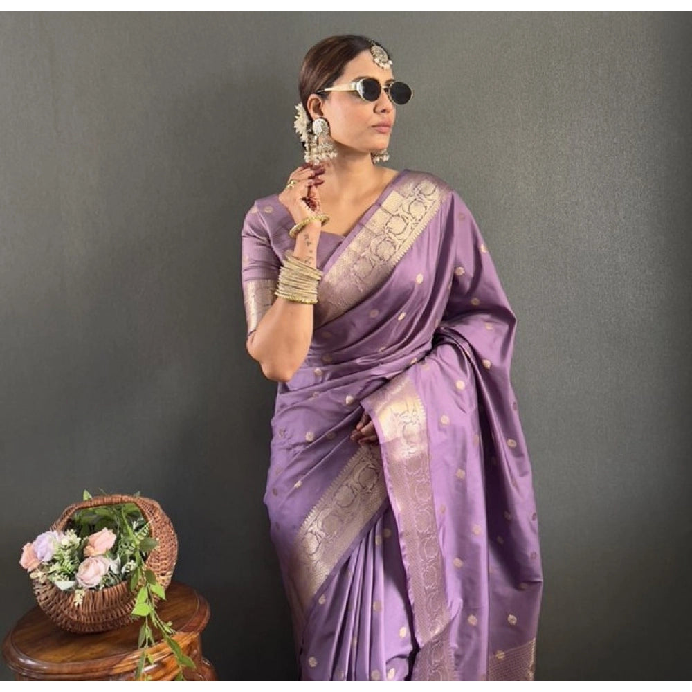 Dropship Women's Satin Printed Saree With Unstitched Blouse 5.5Mtr (Purple) ₹464 1. Average Online Retail Pri