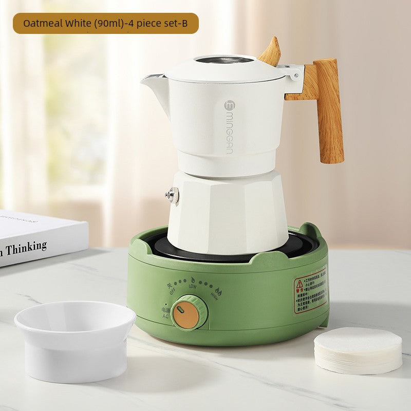 Mongdio Moka Pot Double Valve Coffee Percolator Espresso Coffee Machine For Home Small Coffee Extraction Pot