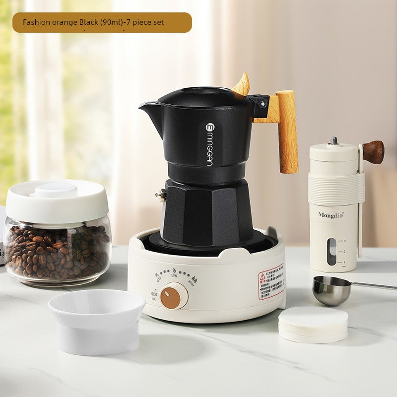 Mongdio Moka Pot Double Valve Coffee Percolator Espresso Coffee Machine For Home Small Coffee Extraction Pot