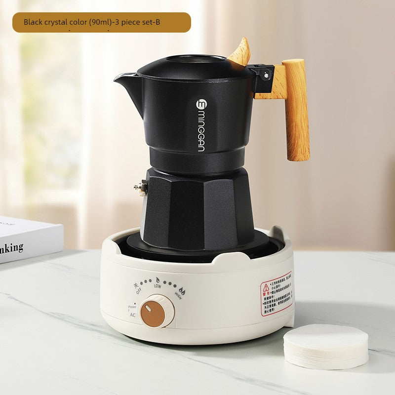 Mongdio Moka Pot Double Valve Coffee Percolator Espresso Coffee Machine For Home Small Coffee Extraction Pot