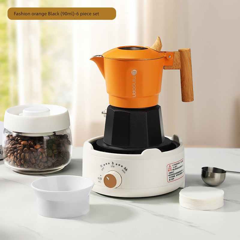 Mongdio Moka Pot Double Valve Coffee Percolator Espresso Coffee Machine For Home Small Coffee Extraction Pot