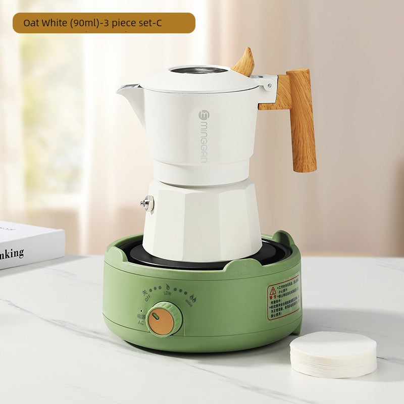 Mongdio Moka Pot Double Valve Coffee Percolator Espresso Coffee Machine For Home Small Coffee Extraction Pot