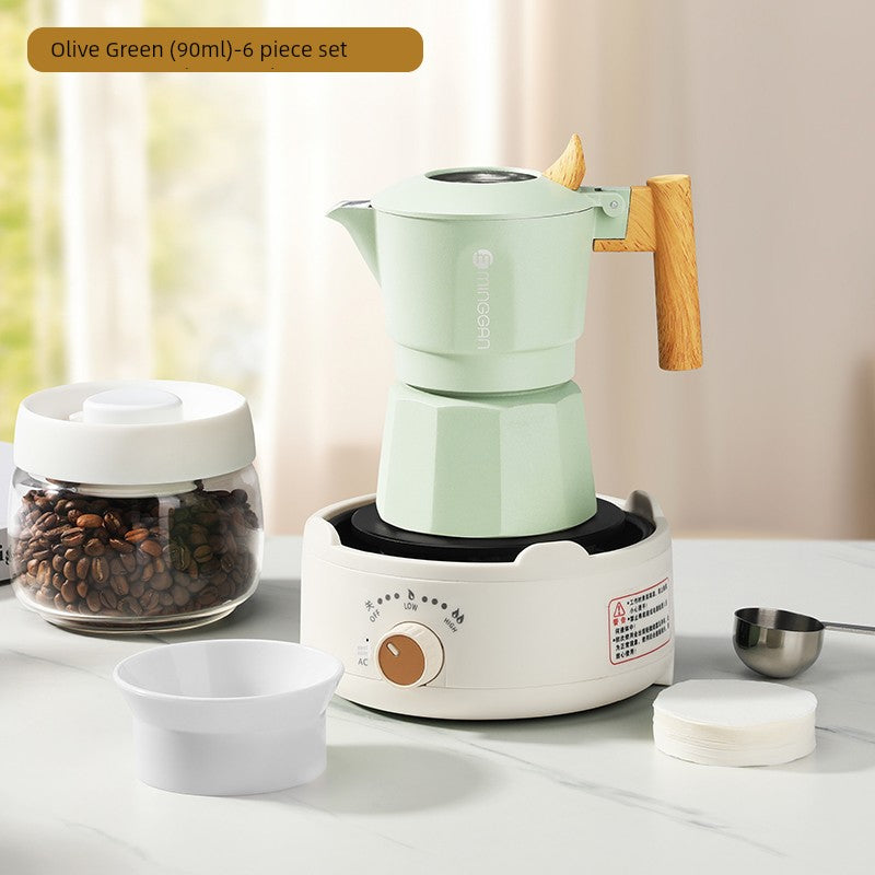 Mongdio Moka Pot Double Valve Coffee Percolator Espresso Coffee Machine For Home Small Coffee Extraction Pot