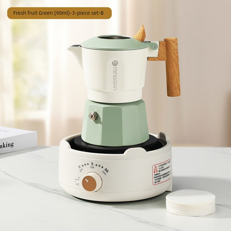 Mongdio Moka Pot Double Valve Coffee Percolator Espresso Coffee Machine For Home Small Coffee Extraction Pot