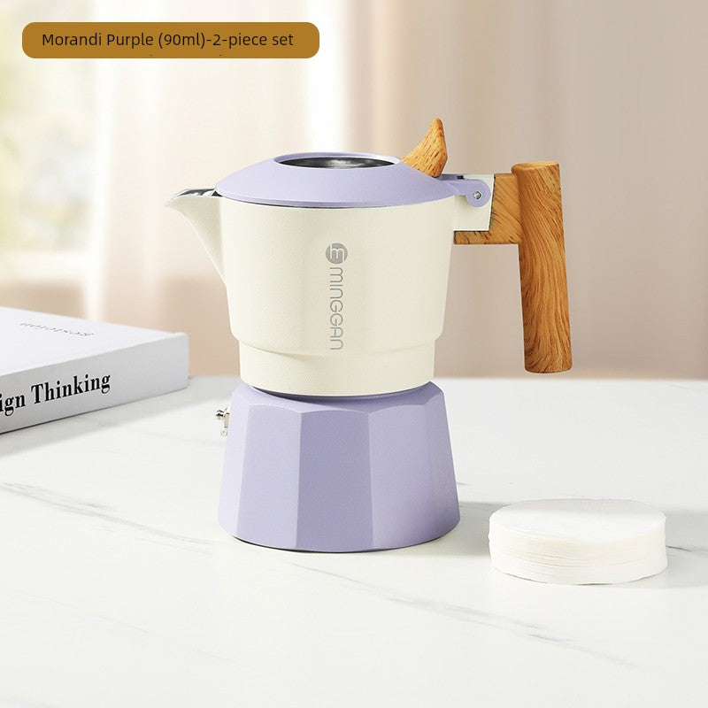 Mongdio Moka Pot Double Valve Coffee Percolator Espresso Coffee Machine For Home Small Coffee Extraction Pot