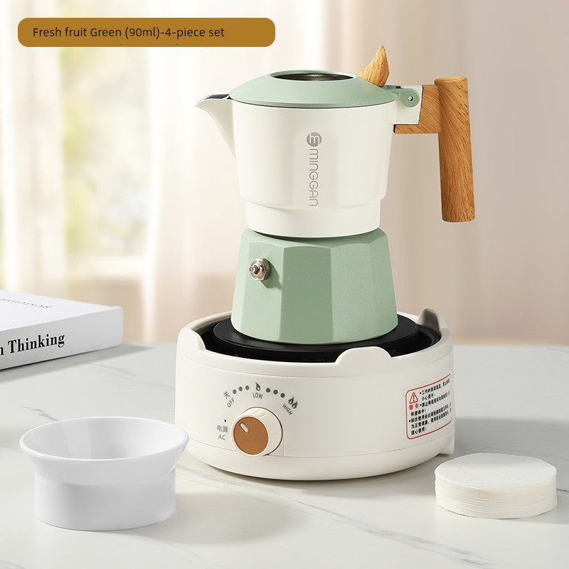 Mongdio Moka Pot Double Valve Coffee Percolator Espresso Coffee Machine For Home Small Coffee Extraction Pot