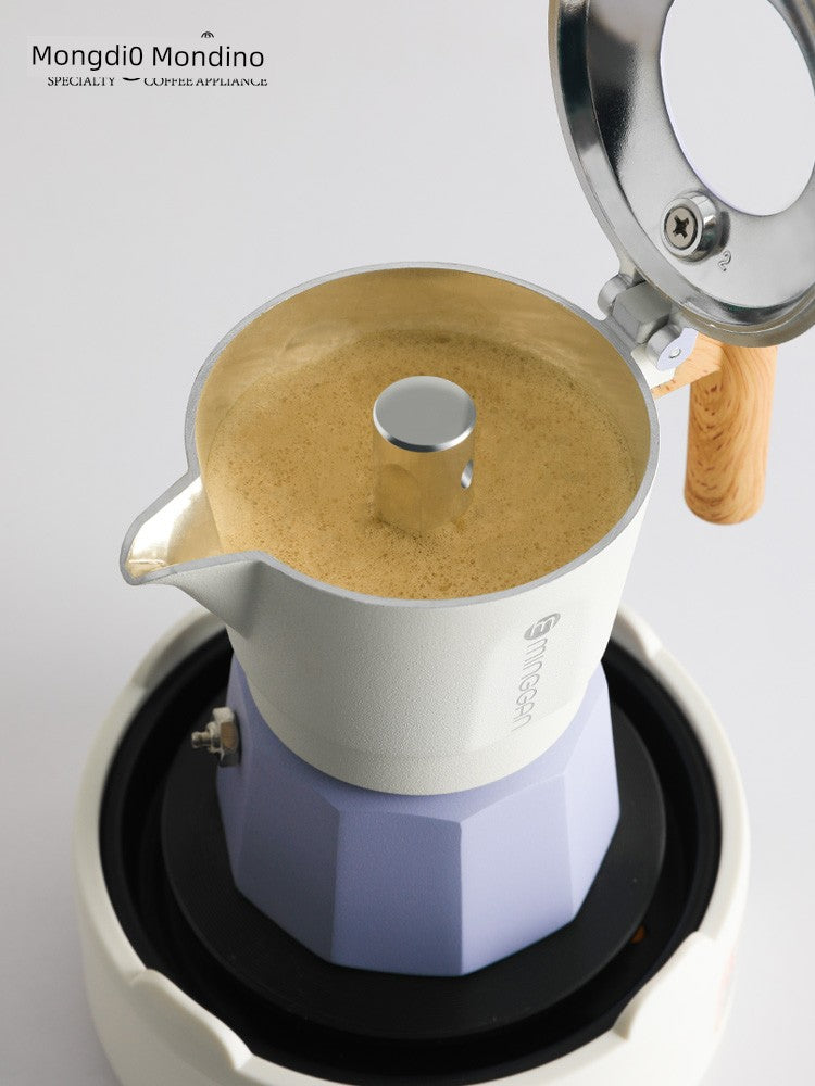 Mongdio Moka Pot Double Valve Coffee Percolator Espresso Coffee Machine For Home Small Coffee Extraction Pot