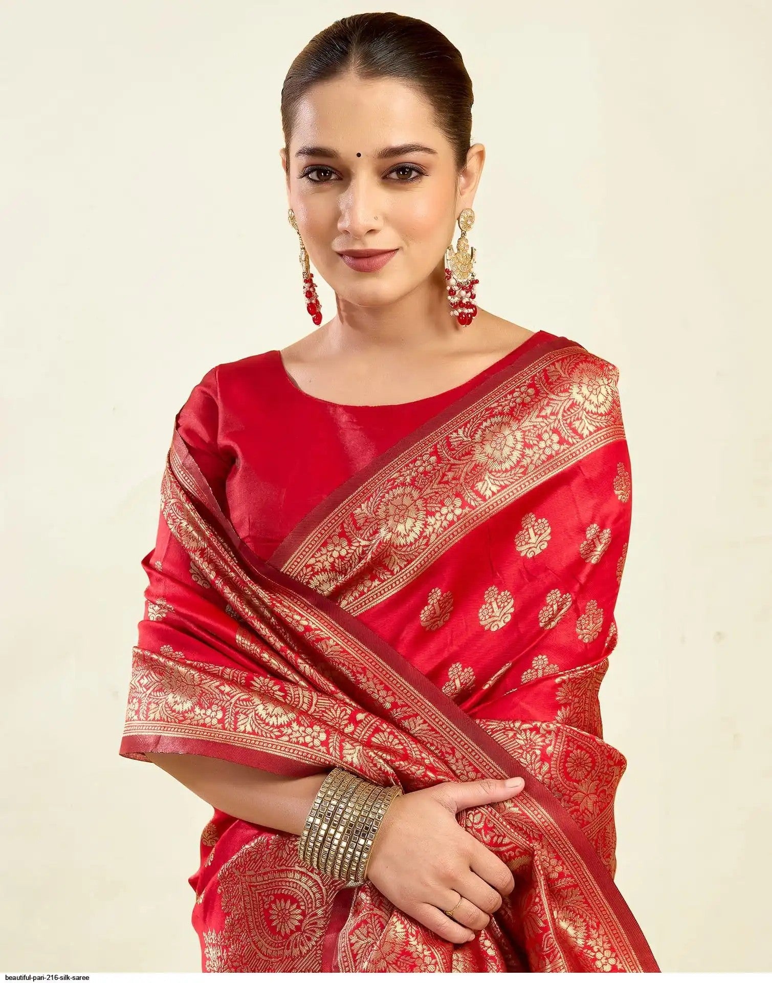Beautiful Pari Silk Saree 216 Red