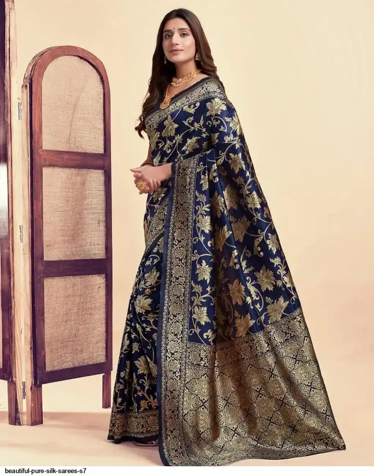 Beautiful Pure Silk Saree I Royal Blue