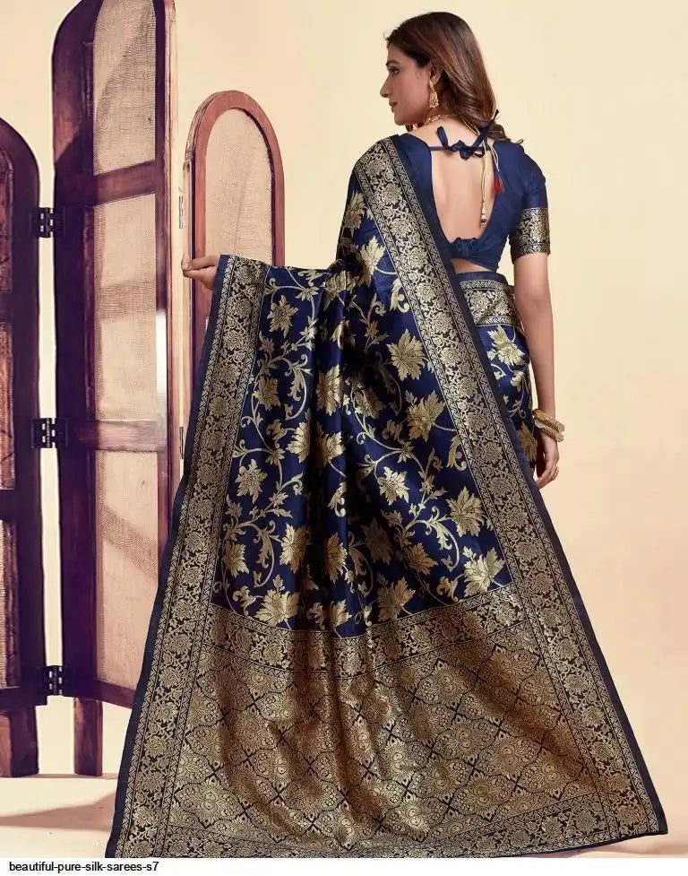 Beautiful Pure Silk Saree I Royal Blue