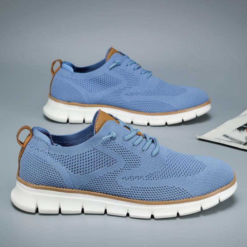 Men'S Mesh Sneakers Oxfords Business Casual Walking Shoes Tennis Comfortable，Sporty Lightweight Breathable Running Shoes for Exercise & Daily Wear Closed Trainer Boy Training Runner Athletic Footwear Block Shoes Outdoorfun