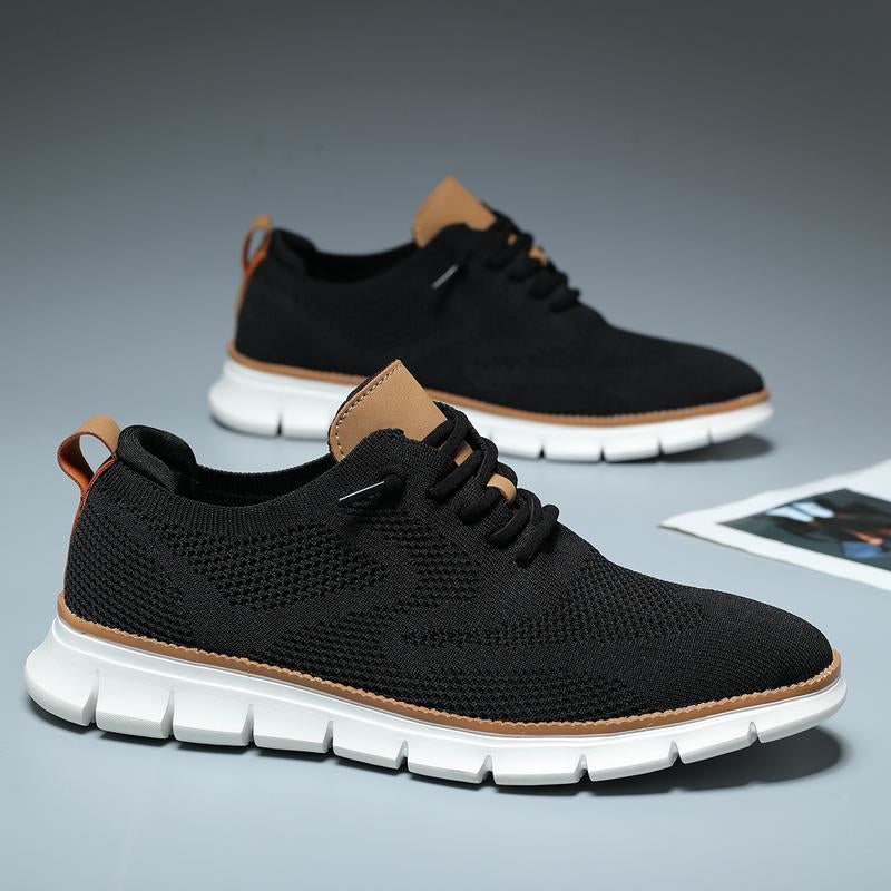 Men'S Mesh Sneakers Oxfords Business Casual Walking Shoes Tennis Comfortable，Sporty Lightweight Breathable Running Shoes for Exercise & Daily Wear Closed Trainer Boy Training Runner Athletic Footwear Block Shoes Outdoorfun