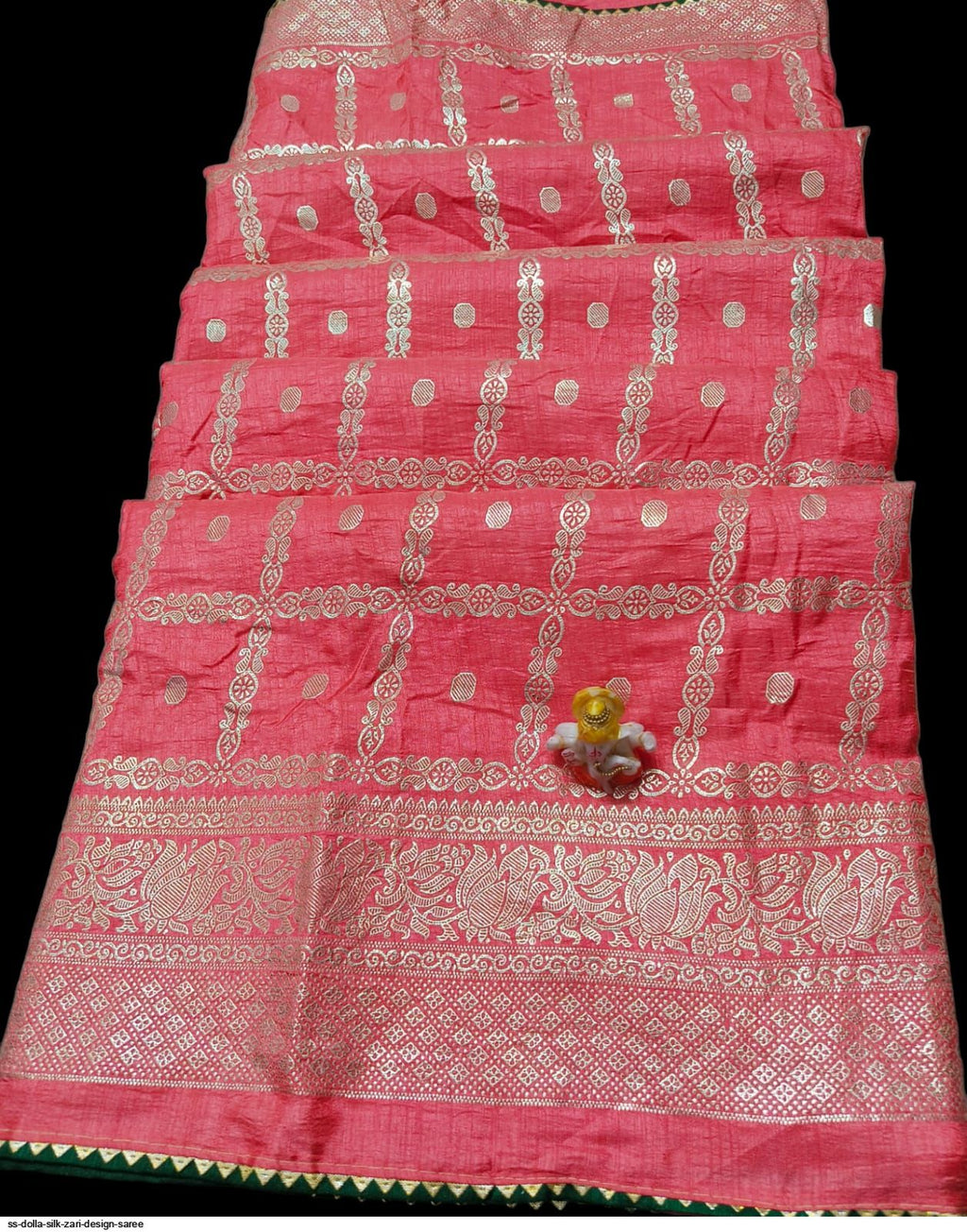 SS Dolla Silk Zari Design Saree | Dark Pink