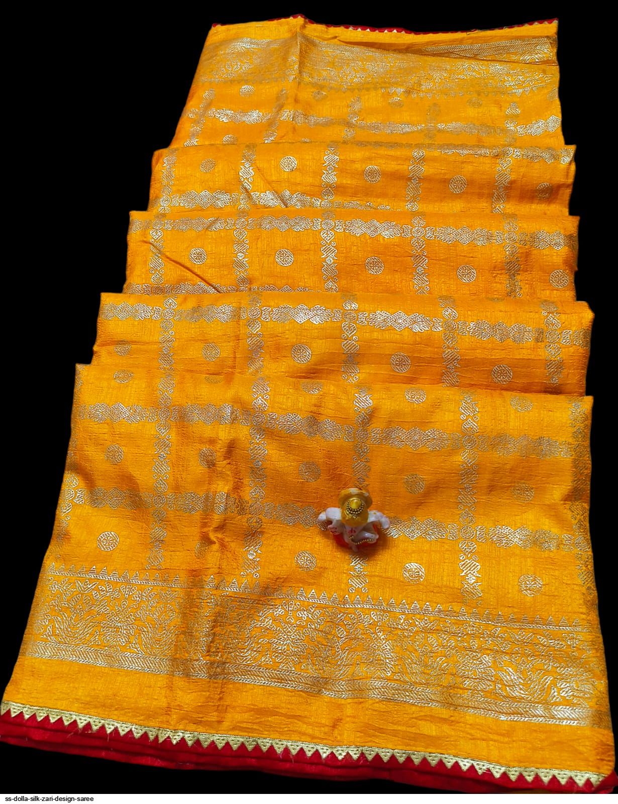 SS Dolla Silk Zari Design Saree | Yellow